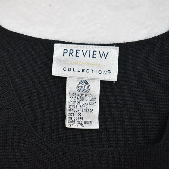 Preview Collection 100% Merino Dress Sz S Minimalist Neutral Classic Preppy VTG - Picture 9 of 14